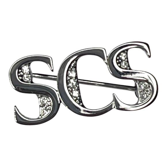 Vintage Swarovski Crystal & Silver SCS BROOCH 1" Tack Pin / Pendant 2013 Members - Picture 5 of 5